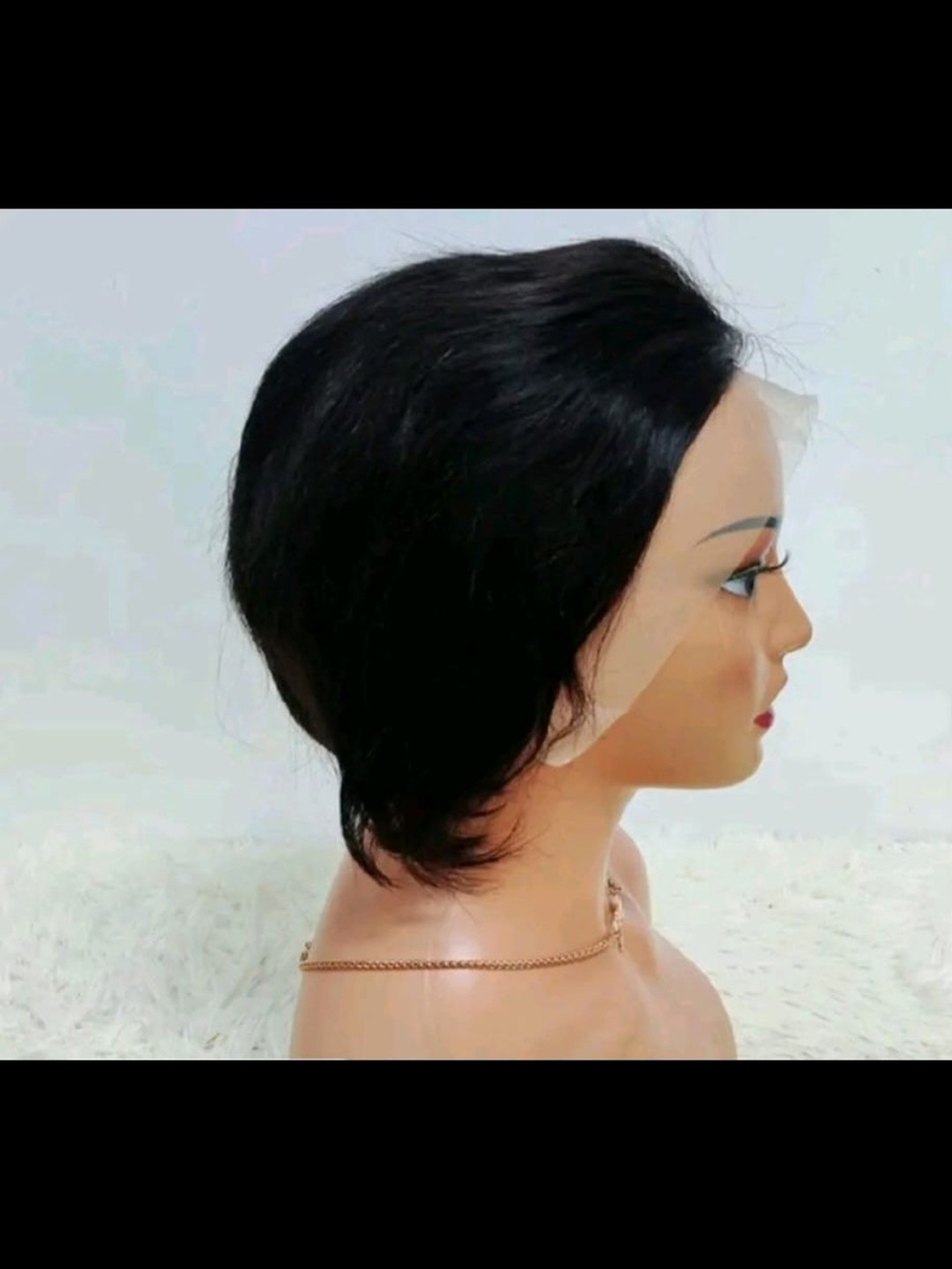 Short Black Women's Lace Front Wig - Natural Look